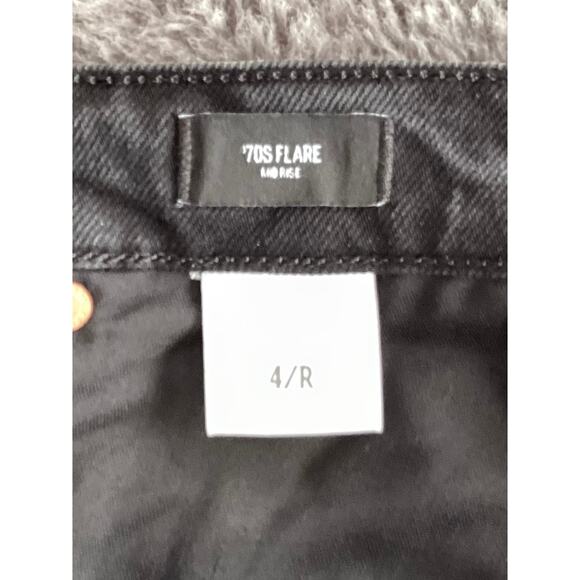 NWT Express Women's Denim Mid Rise 70s Flare Jeans Cowgirl Western Black Size 4R - Picture 7 of 12